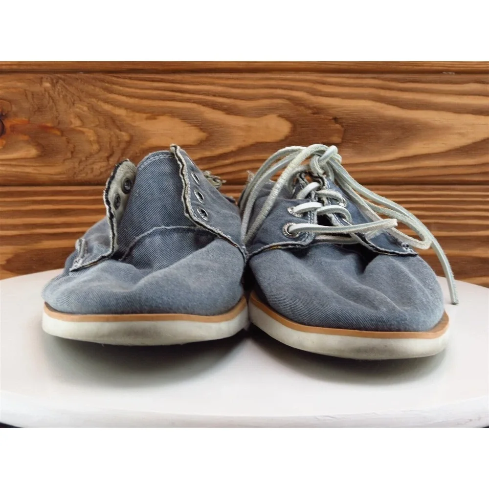 SPERRY Sz‎ 10 Boat Shoe Gray Canvas Men Lace Up Medium